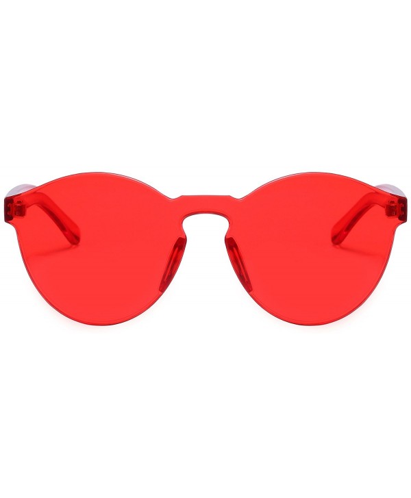 One Piece Rimless Sunglasses Transparent Candy Color Eyewear - C1180DG0MXA