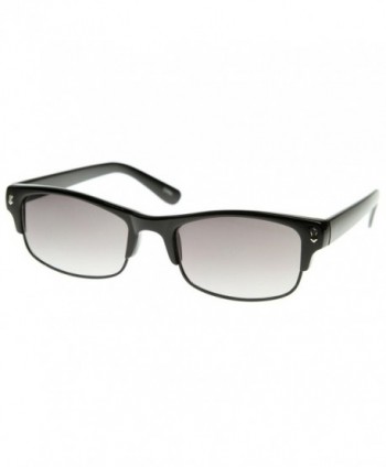 zeroUV Designer Semi Rimless Sunglasses Black Gunmetal