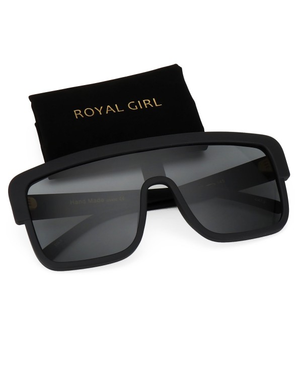 Black Matte Oversized Square Frame Sunglasses