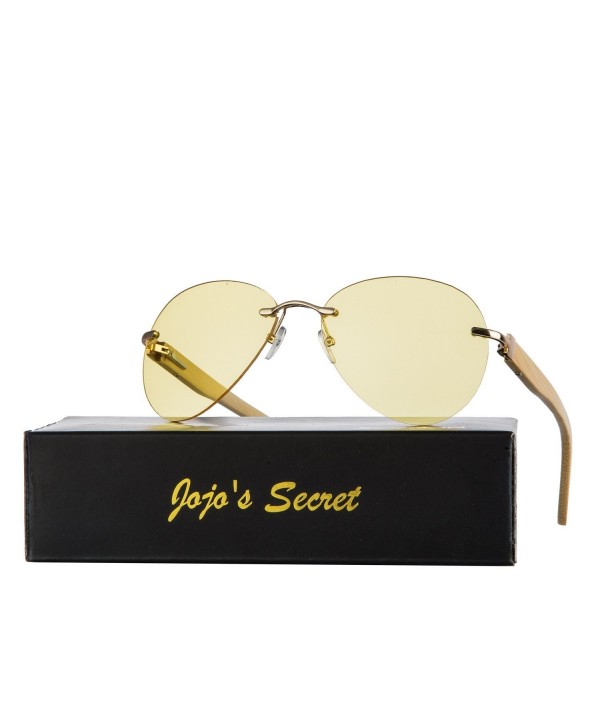 JOJOS SECRET Aviator Sunglasses Yellow