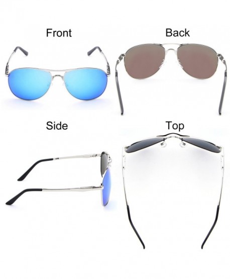 Metal Frame Mirrored Polarized Aviator Sunglasses for Men / Women ...