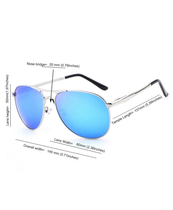 Metal Frame Mirrored Polarized Aviator Sunglasses for Men / Women ...