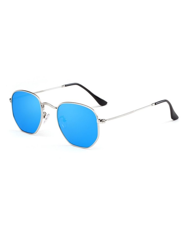 AIMADE Hexagonal Polarized Sunglasses silverblue