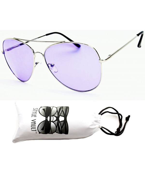 A67 vp Aviator Colored Sunglasses Silver Purple