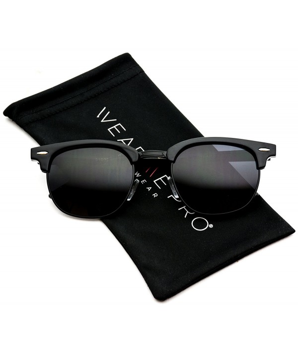 Polarized Clubmaster Classic Semi Rimless Sunglasses