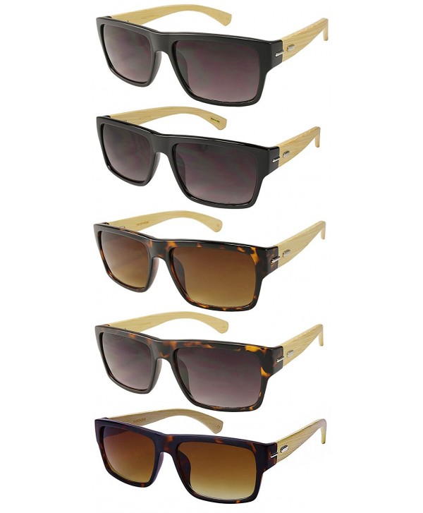 Men's Retro Square 'Rise and Shine' Wooden Bamboo Sunglasses