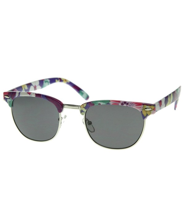 zeroUV Floral Rimmed Aviator Sunglasses