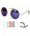 V142 vp Circle Oversized Sunglasses Silver Indigo