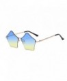 Rimless Sunglasses Transparent Eyewear gold blue