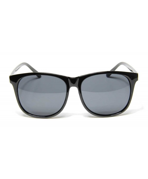 Oversized Square Sunglasses Dark Lens Retro Black Plastic Frame 