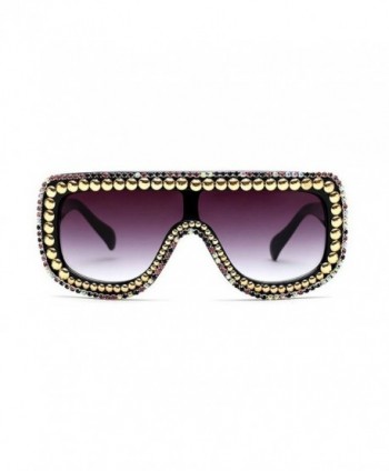 Oversized Geometric Sunglasses colorful rivet black