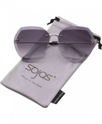 Oversized Rimless Sunglasses Diamond Gradient