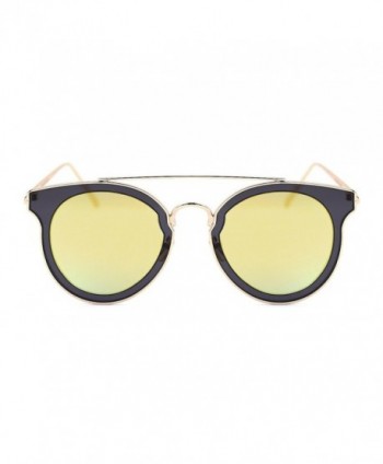 TIJN Metallic Browbar Mirrored Sunglasses