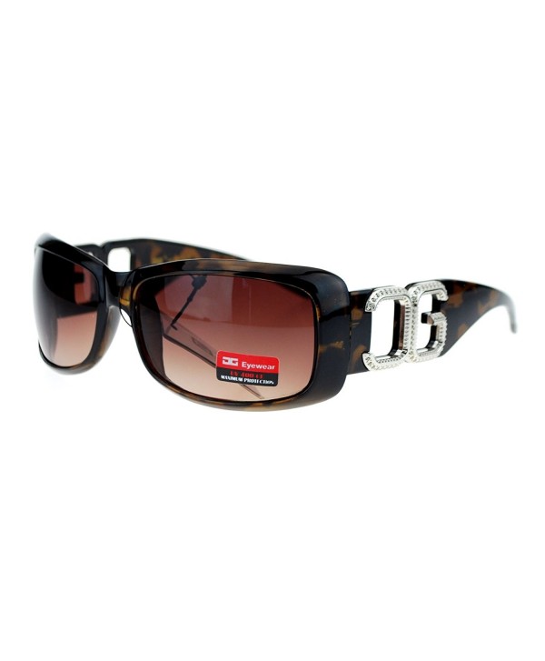 Houndstooth Rectangular Designer Sunglasses Tortoise