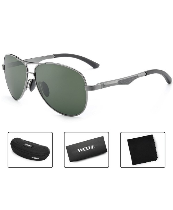 WELUK Sunglasses Polarized Military Mirrored