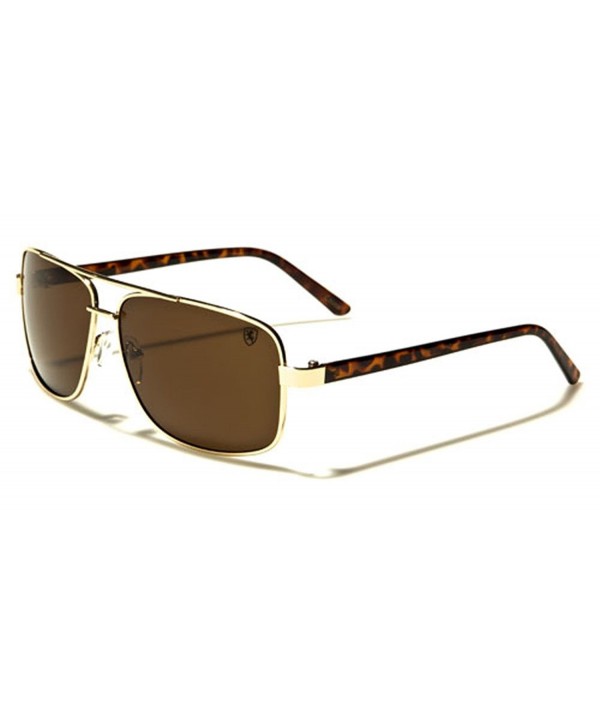 Mens Classic Square Attitude Square Aviator Sunglasses With Gold