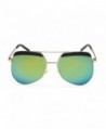 Oversized Yellow green Reflective Polarized Sunglasses